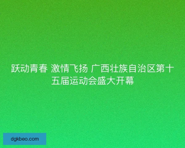 跃动青春 激情飞扬 广西壮族自治区第十五届运动会盛大开幕